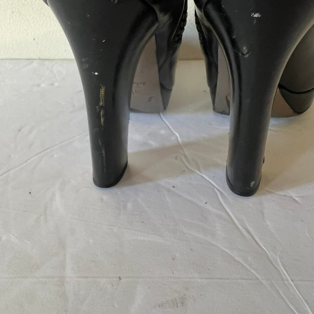 Y2K VINTAGE GUCCI PATENT LEATHER PLATFORM BOOTS SIZE 6 US - Picture 9 of 14